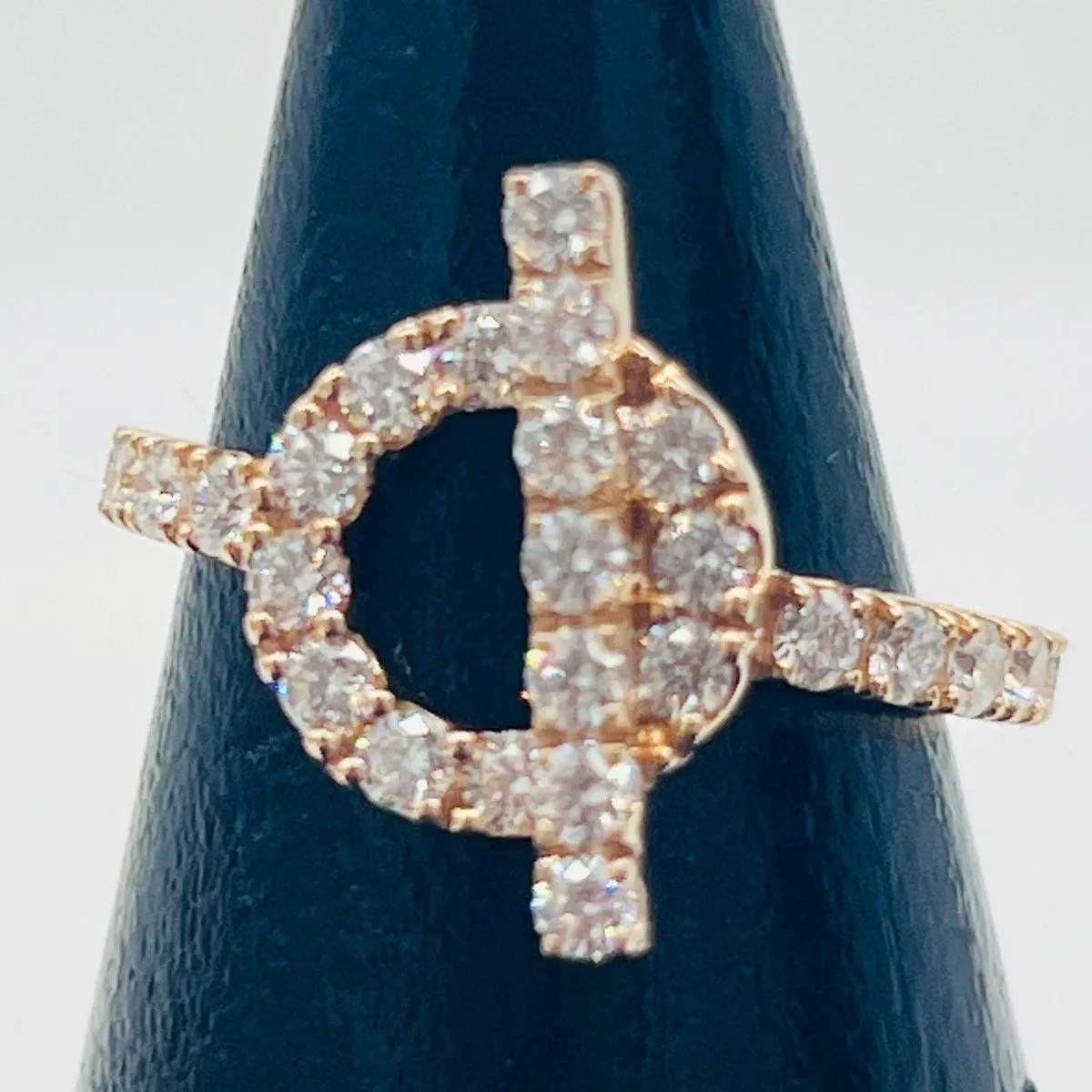 HERMES Finesse Diamond Ring 750 PG Pink Gold D0.83 Approx. Size 10
