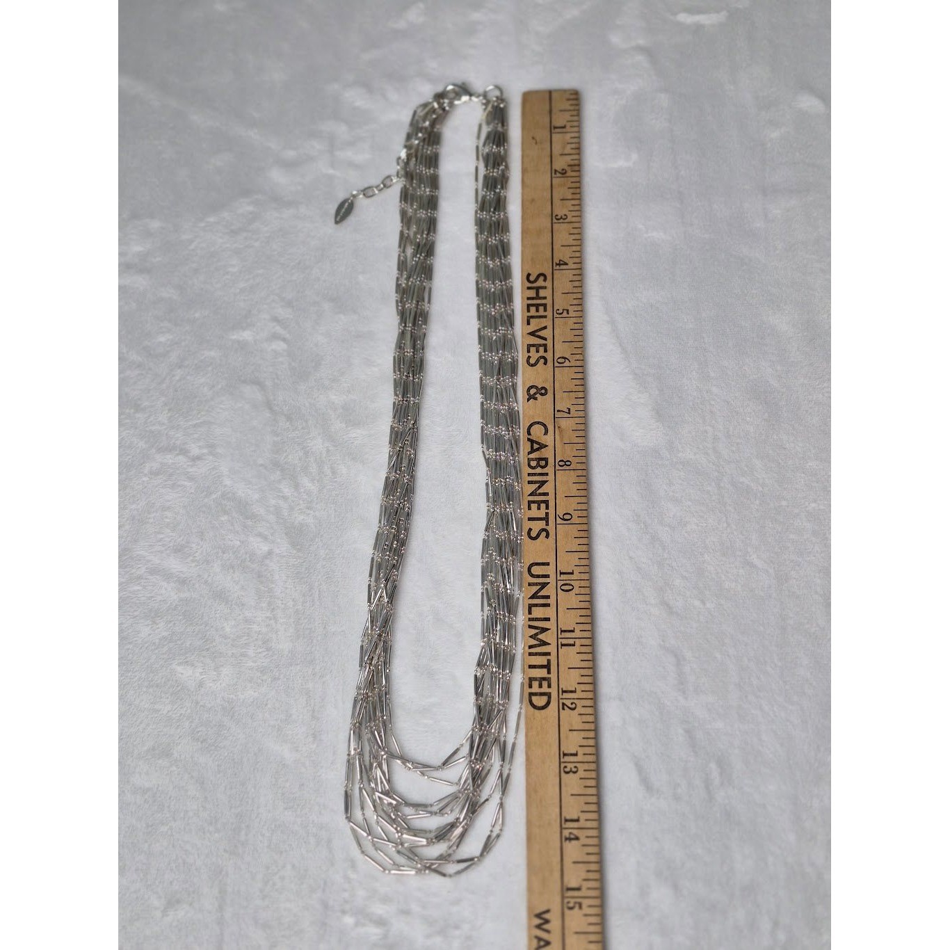 Coldwater Creek Silver Multi‑Strand Beaded Statement Necklace