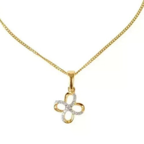 Women’s Flower Pendant Simulated Diamond 1Ct Round Cut In 14K Rose Gold Plated