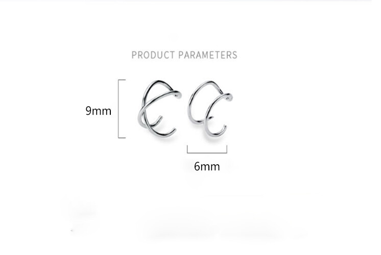 1 Pair REAL S925 Sterling Silver Ear Cuff Earring Cartilage No Pierce Minimalist