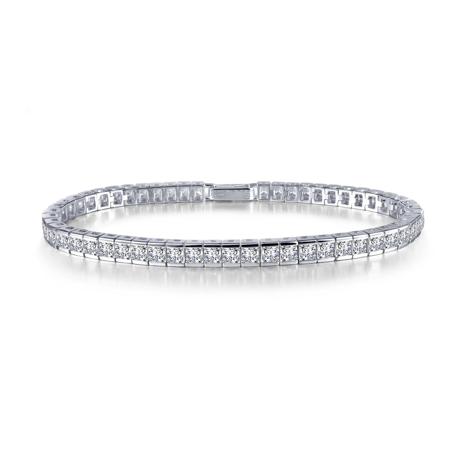 BRAND NEW Lafonn Platinum Plated Silver Princess-Cut Tennis Bracelet B0177CLP72