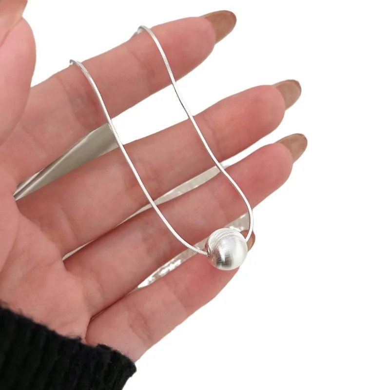 925 Sterling Silver Necklace Bead Pendant Women Wedding Engagement Jewelry