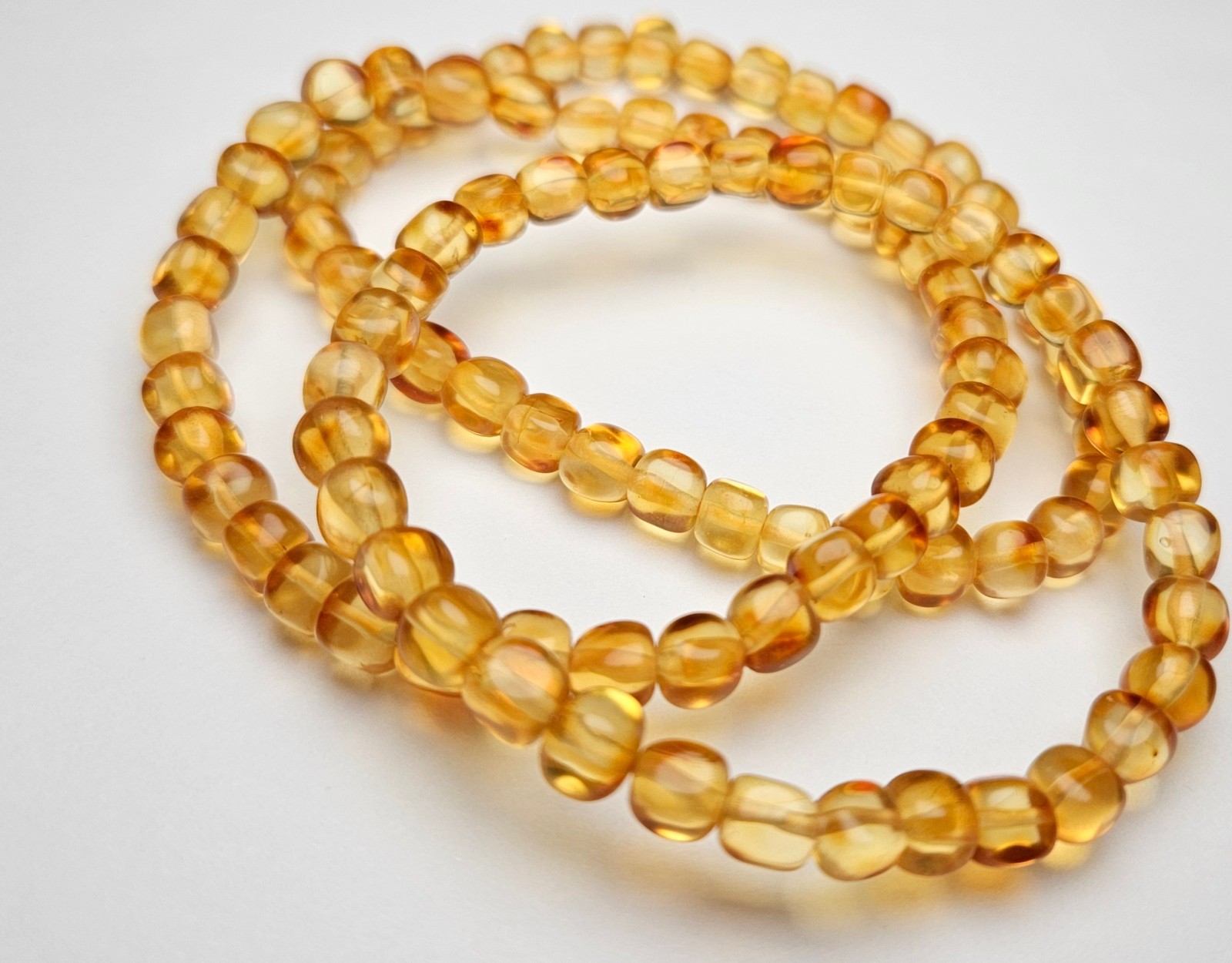 4g 0.14 oz. Natural Genuine Amber 5mm Bead Bracelet Jewelry