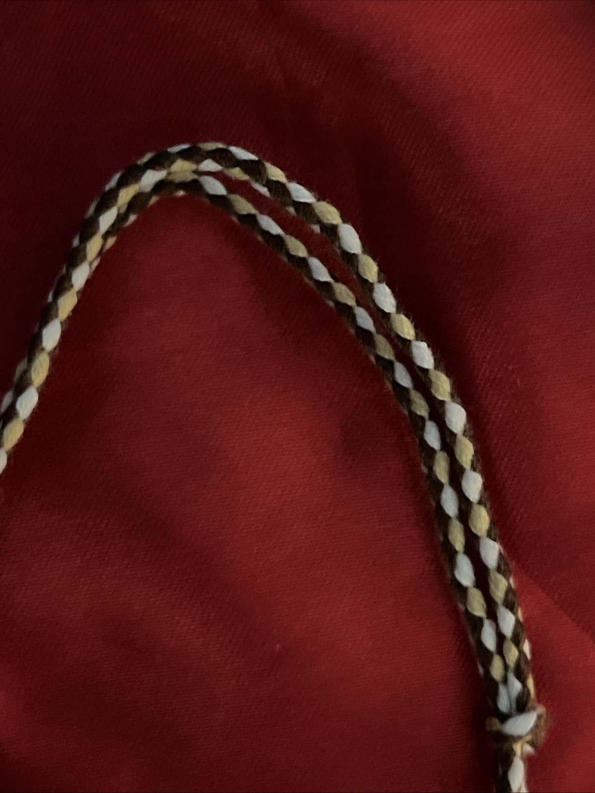 NEW BOHO BRAID THREAD FRIENDSHIP BRACELET ADJUSTABLE KNOT TAN BROWN WHITE NIP