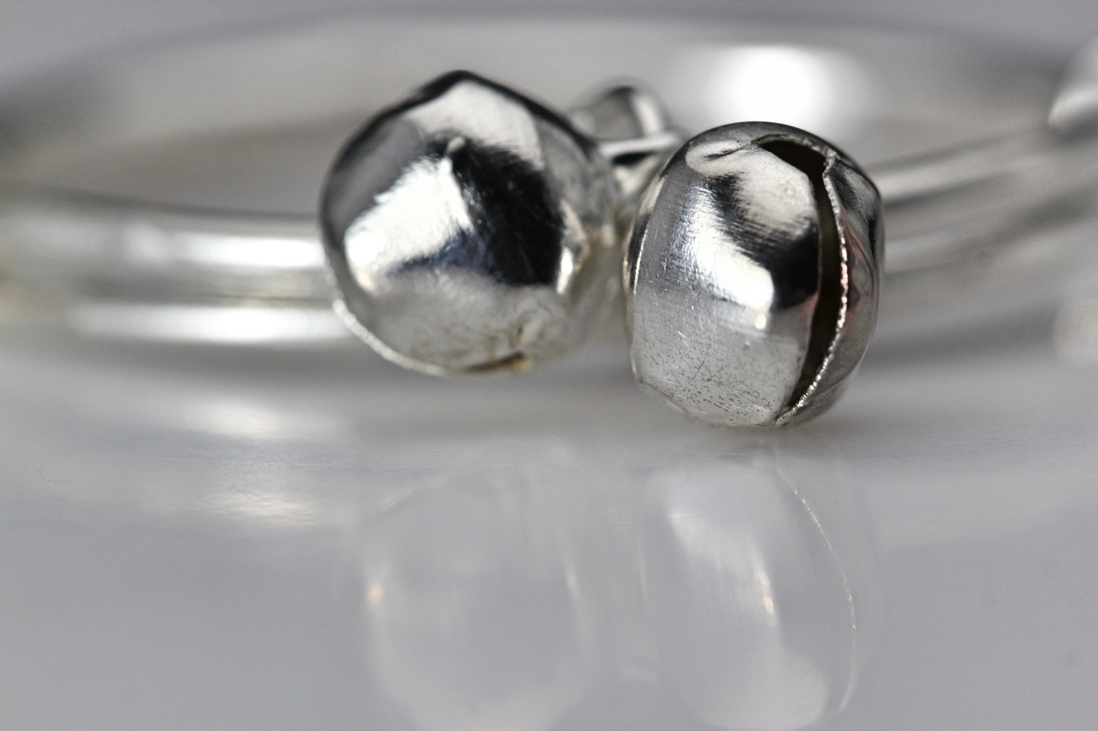 Two Bell Sterling 925 Baby Adjustable Size Bangle Bracelet 8.8 Grams (BR5508)