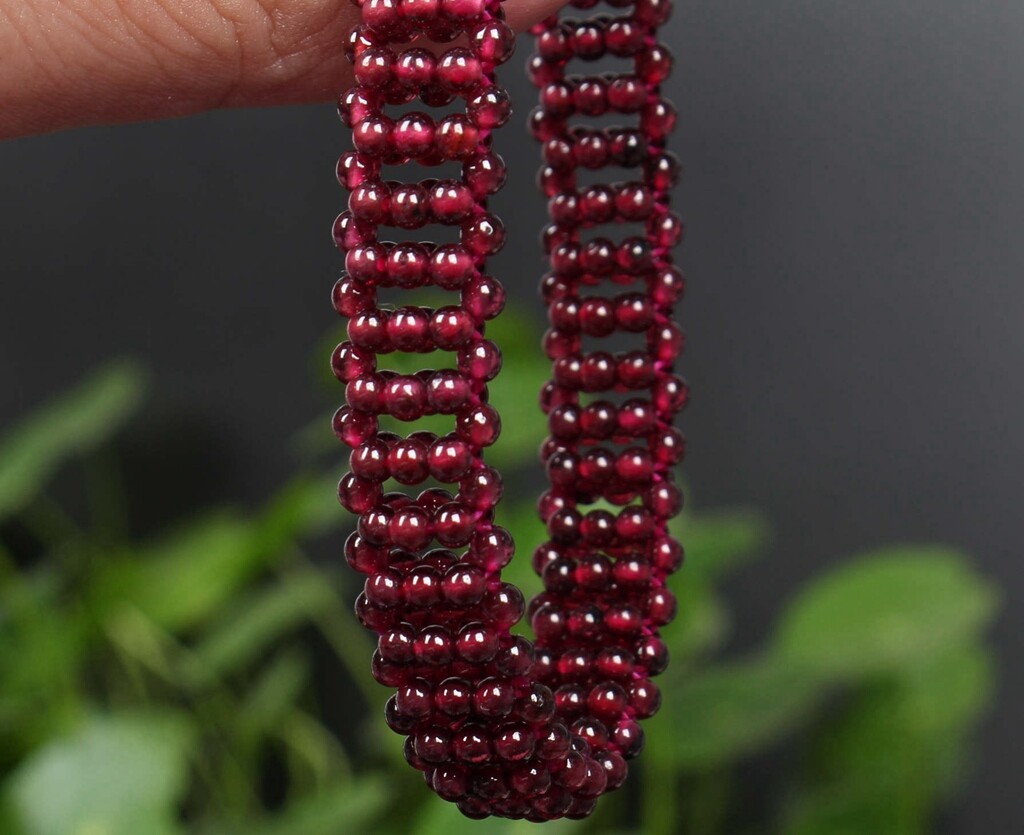 Cert’d Untreated Natural Wine Red Garnet Crystal Round 3mm Beads Women Bracelet