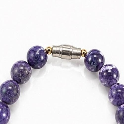 Vintage Purple Impression Jasper Necklace Natural Stone Teardrop Barrel Clasp