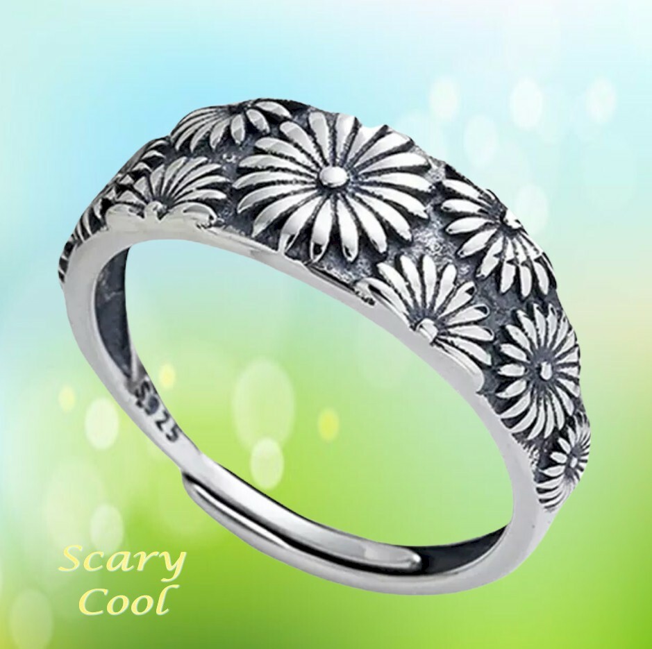 New Daisy Sunflower Flower Womens Metal One Size Fit All Ring