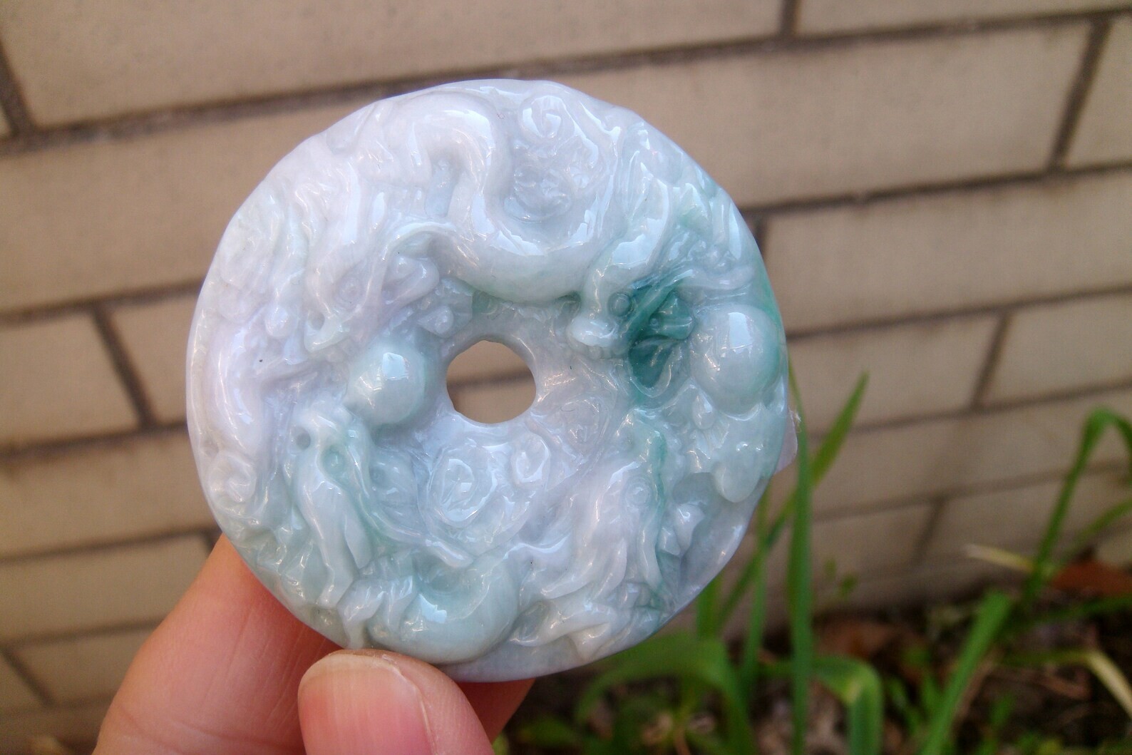 Certified Natural A Jade jadeite 9 Dragon Circle Donut 九龙戏珠九龙至尊 Pendant 53