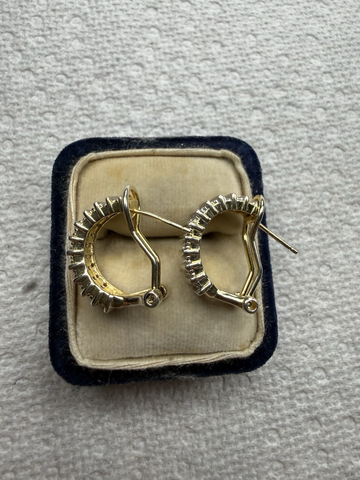 Gold Vermeil/925 Sterling Silver Iced Out Earrings 5.8 Grams CZ Stones