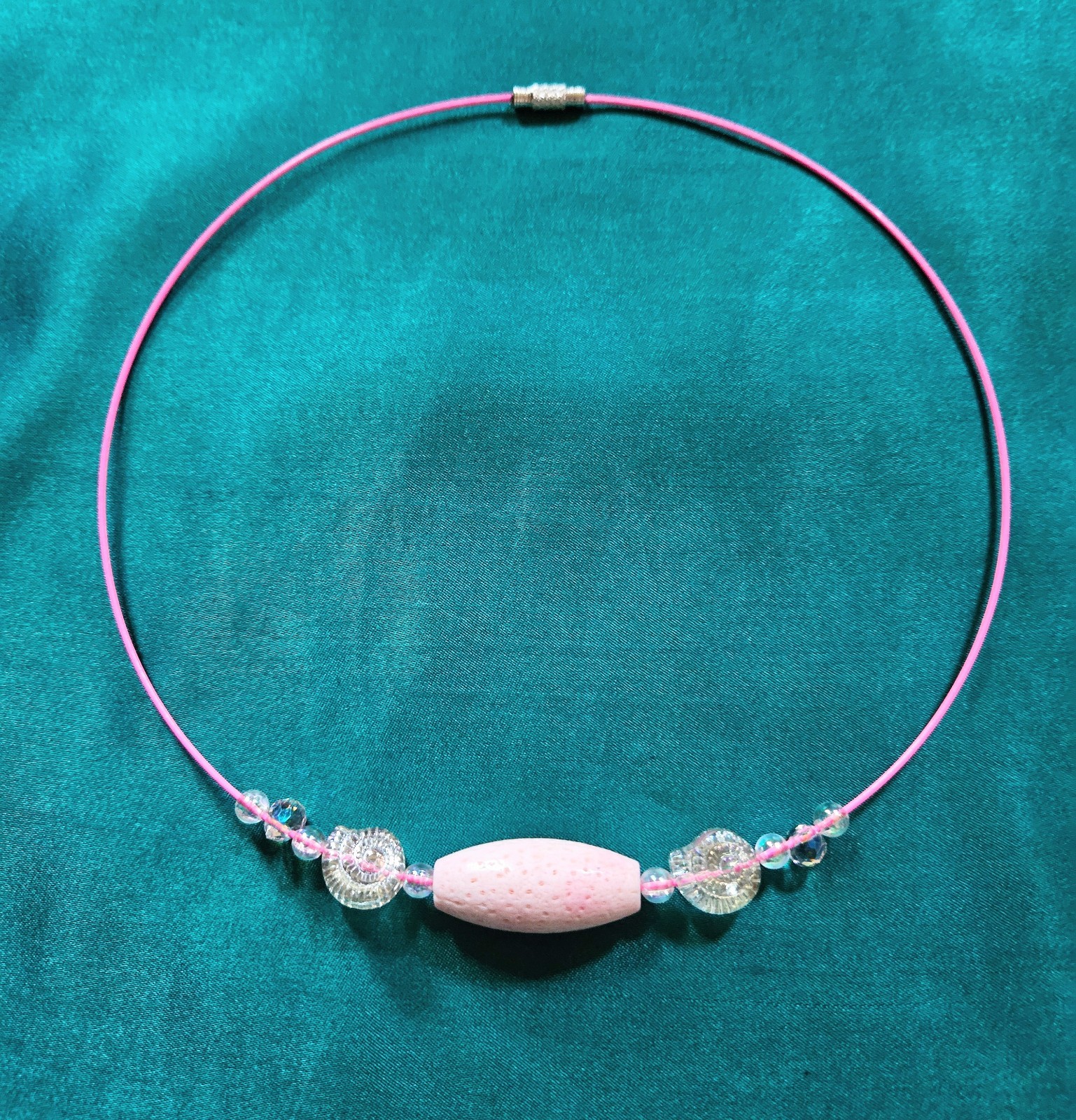BigTimeRockShow Sea Treasure Genuine Coral, Iridescent Glass Nautilus & Crystals