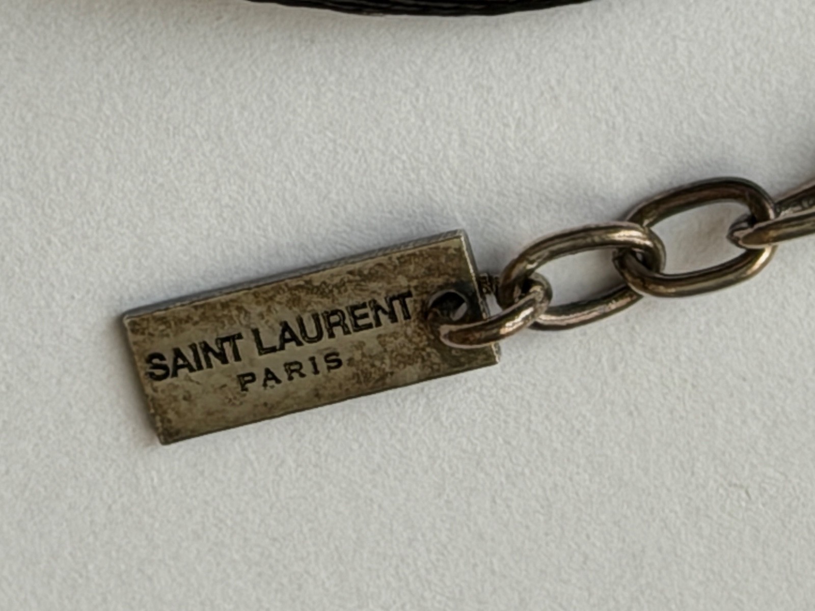 NWT Saint Laurent YSL Crumpled Silk Flower Jet Rose Runway Choker Necklace $1295