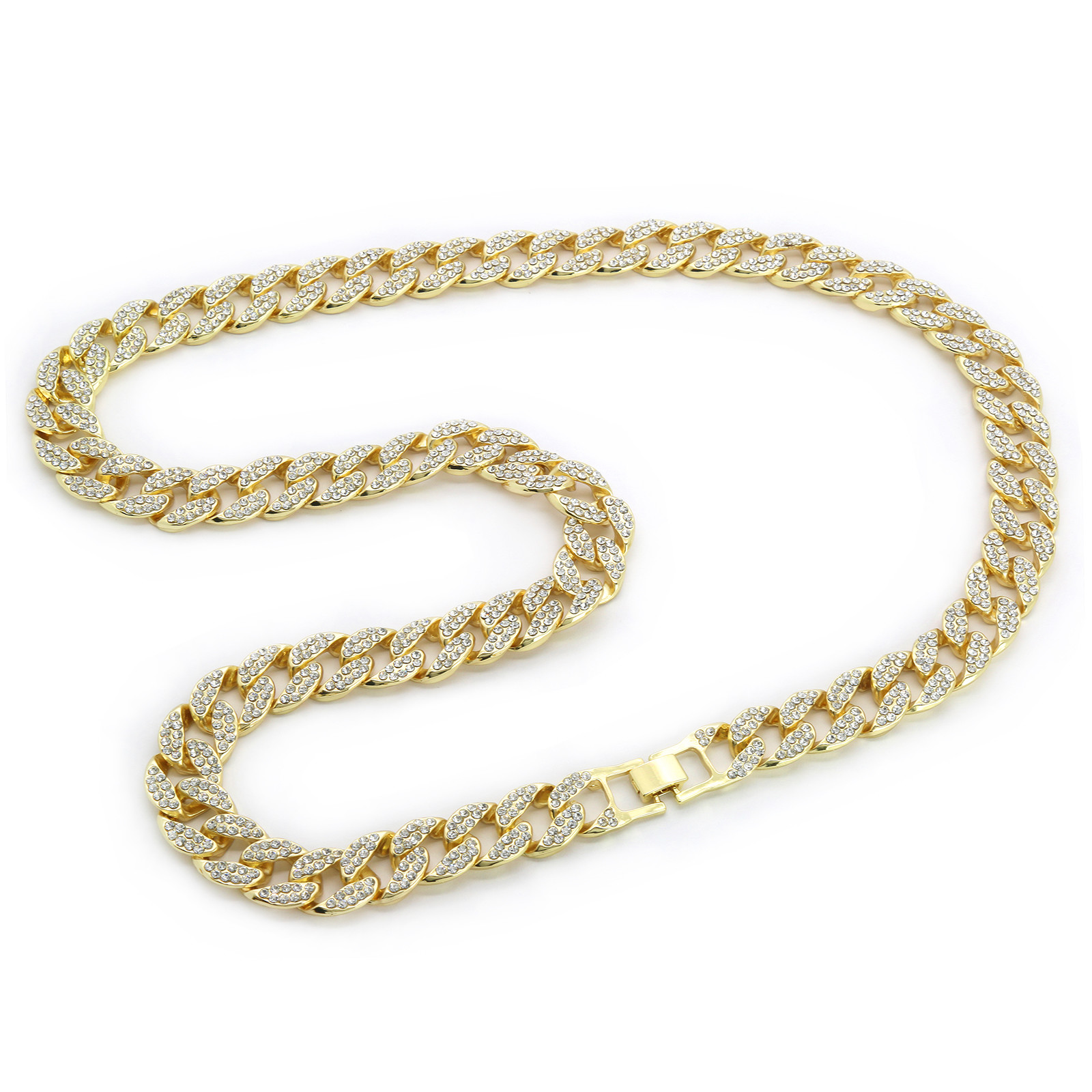 Miami Cuban Link 14k Gold Plated 14″-30″ Cubic-Zirconia Choker Hip Hop Chain
