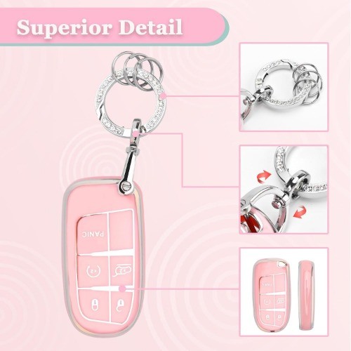 Key Fob Cover – 3 4 5 Buttons Soft TPU Key Fob Case Full Protectio Size: Dodge