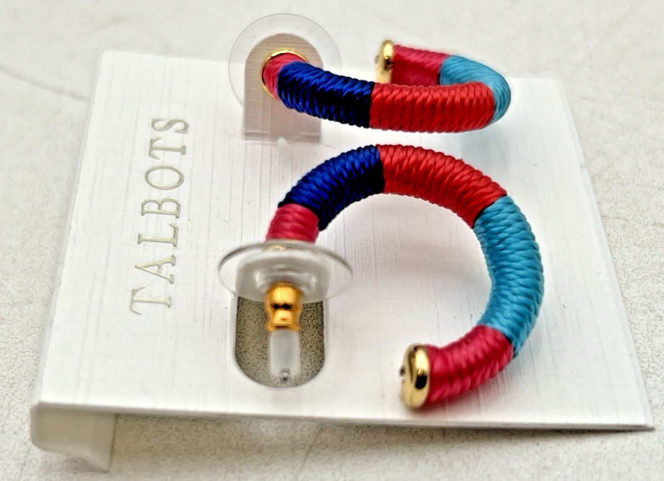 TALBOTS WRAPPED LINKS NECKLACE, BANGLE BRACELET & PIERCED HOOP EARRINGS NWT