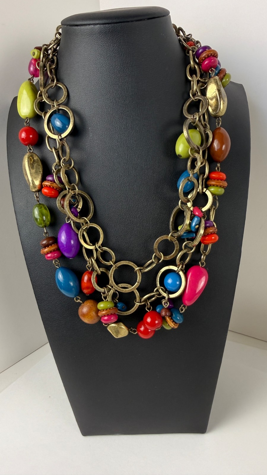 Premier Designs Parade Convertible Necklace Retired Multicolor Lucite Beaded