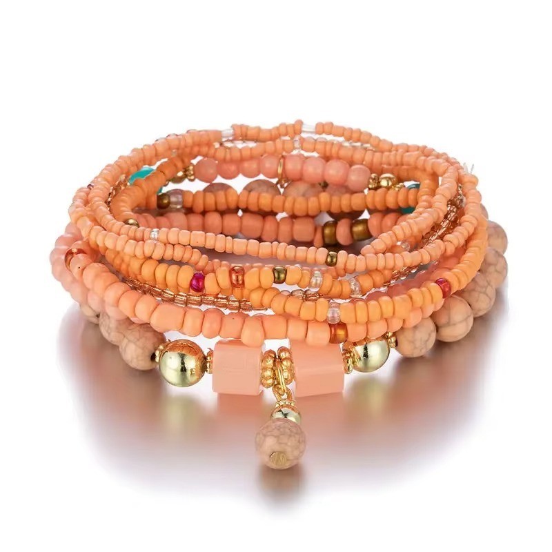8PCS Boho Colorful Beaded Bracelet Set Handmade Stackable Bracelets Women