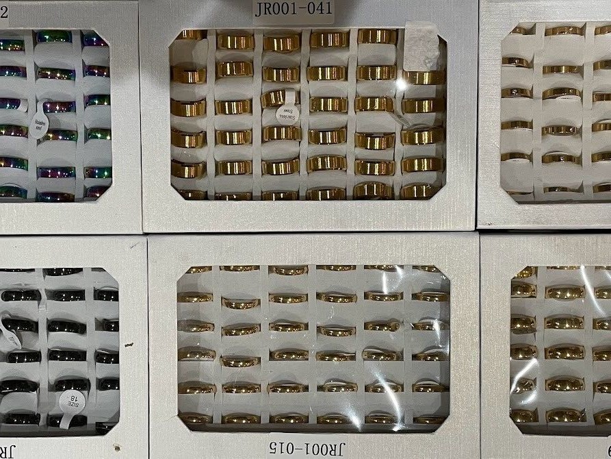 36 pcs Lot Stainless Steel Silver Gold Ring Band Wholesale Resale Men Women $1