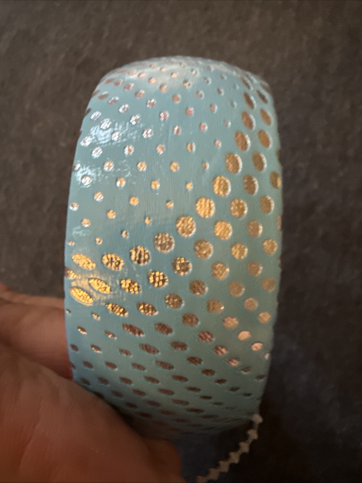 Blue & Silver Print Bangle Bracelet Fits Up to 8″ wrist
