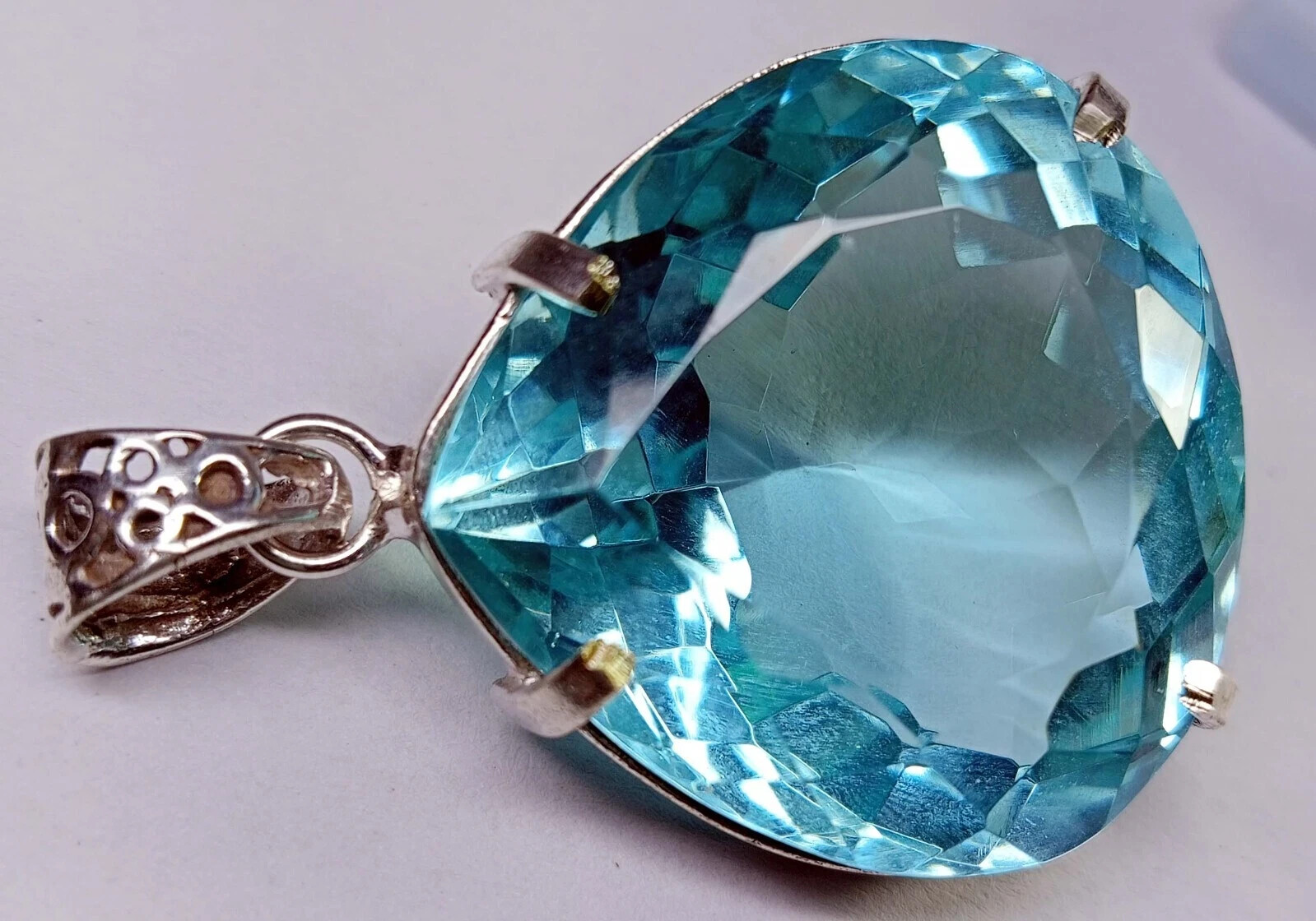 Pendant Natural Pear Cut 108-110 Ct Sky Blue Topaz Gemstone EGL Certified PD033
