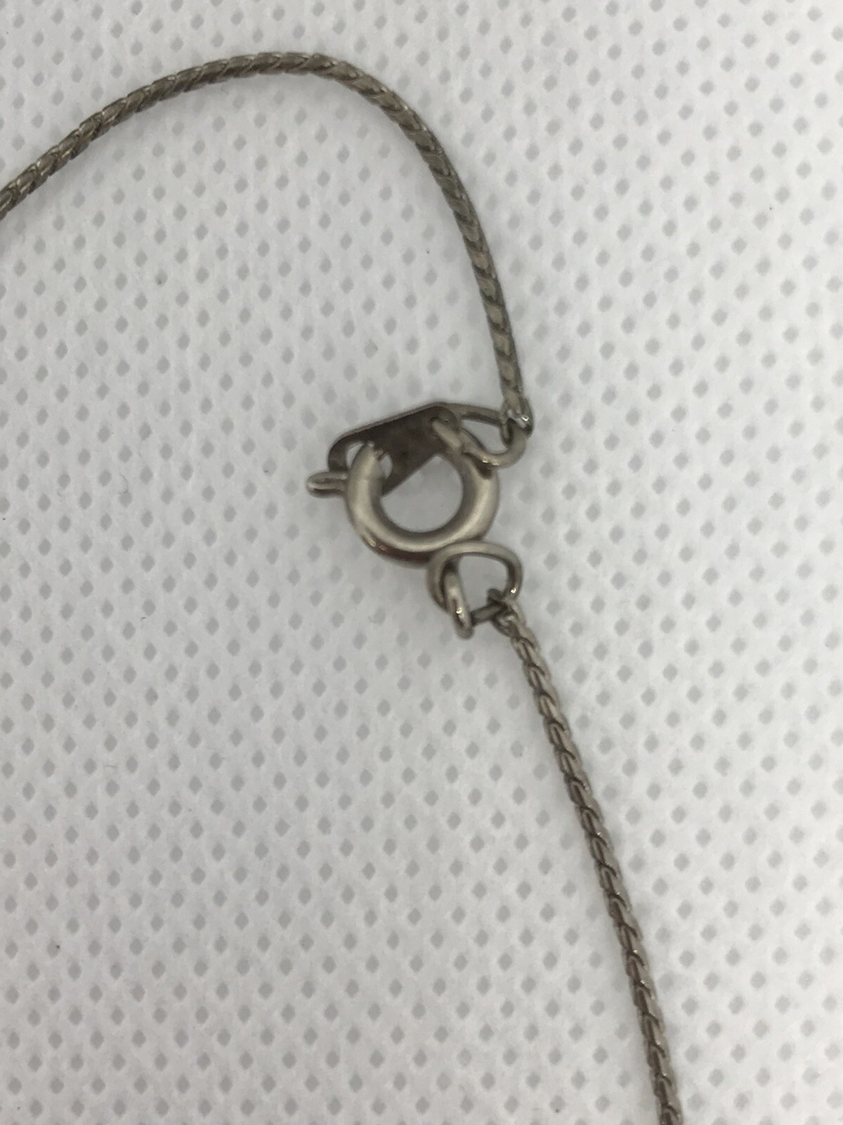 Silvertone and Blue Circle 30″ Clasp Necklace Strand String