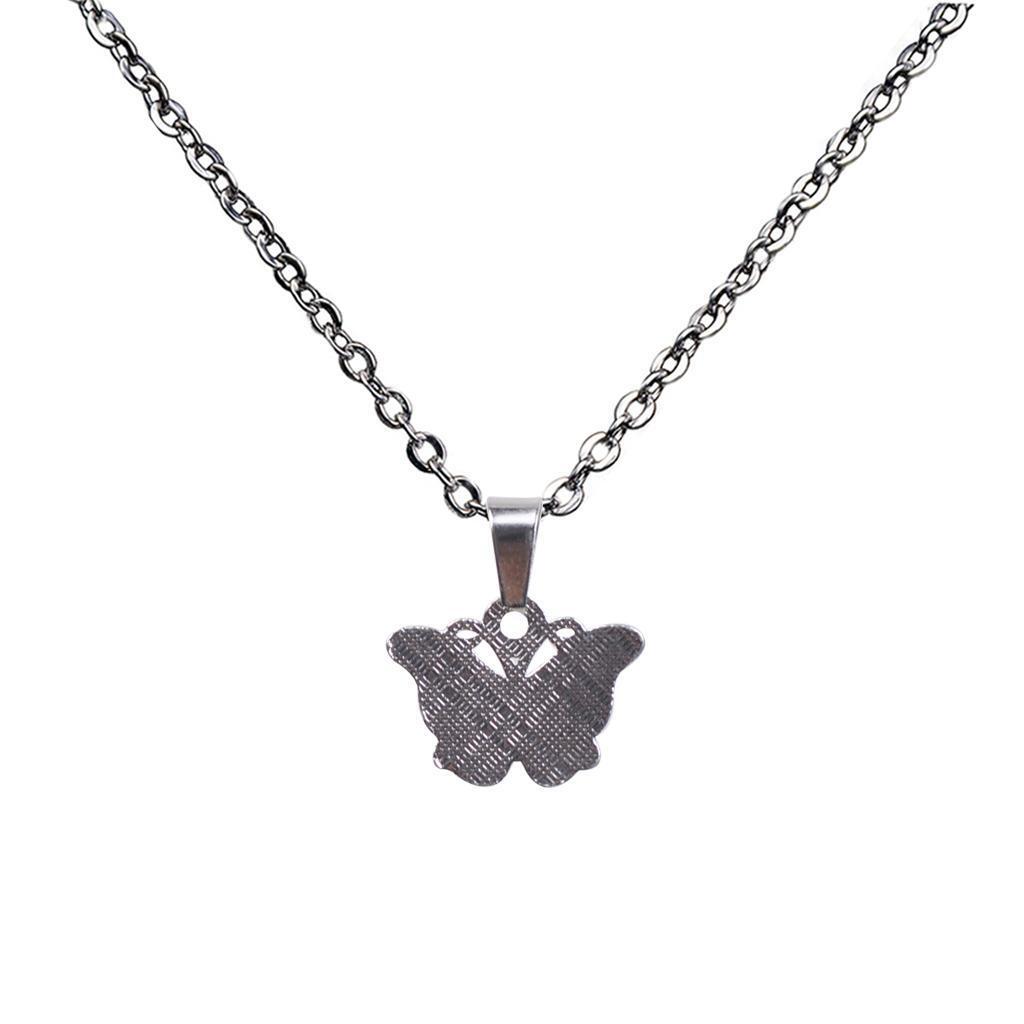 Cute Butterfly Pendant Color Change Mood Stainless Steel Chain Necklace