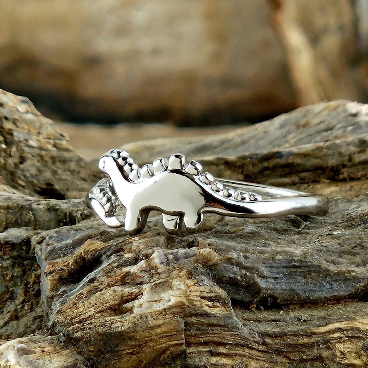 Dinosaur Stegosarus Ring Adjustable from Sz 5 to Sz 7 Rings Kids Adults Unisex