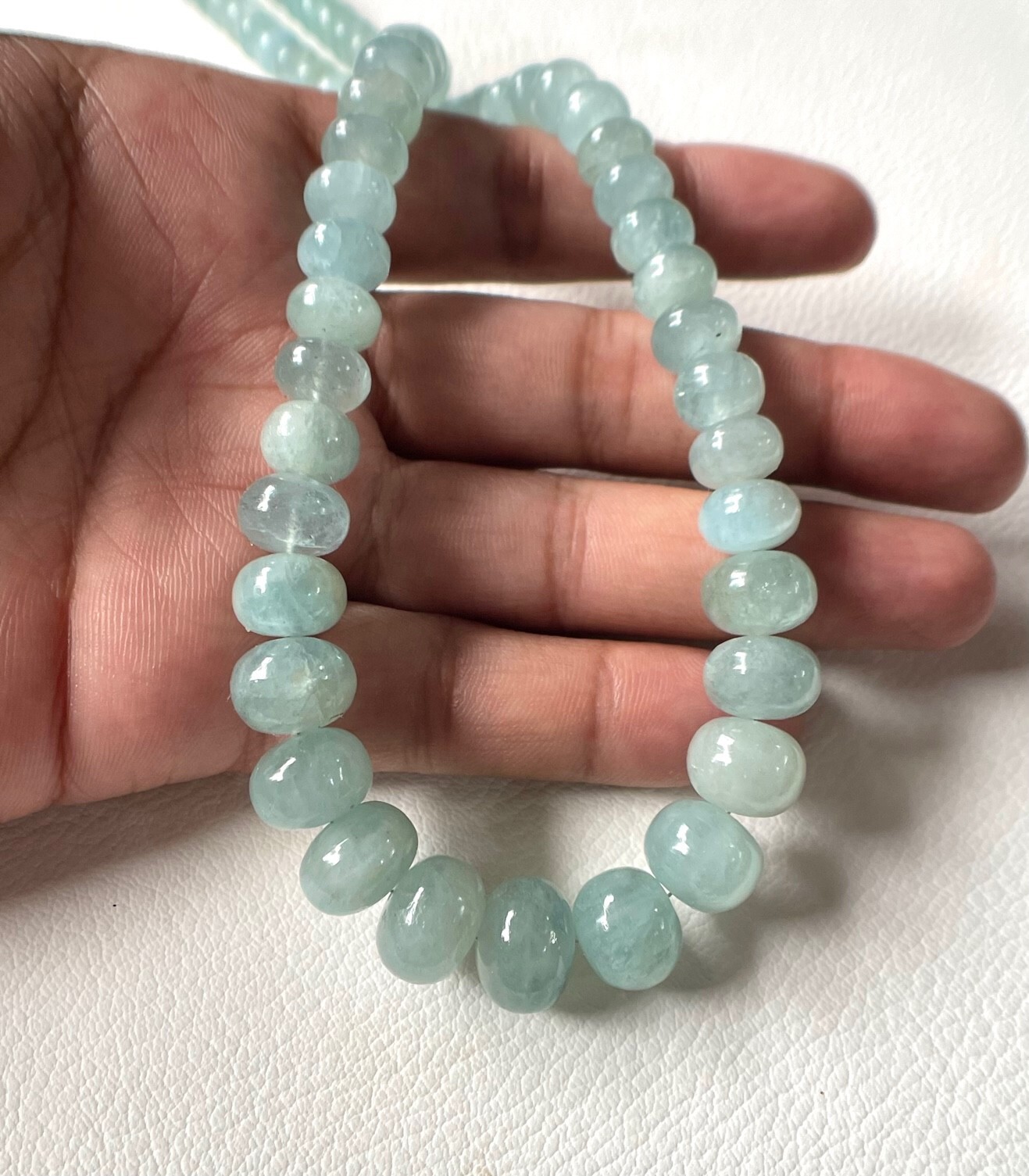 AAA-Natural Aquamarine Smooth Rondelle shape Beads Gemstone, High Quality Beads