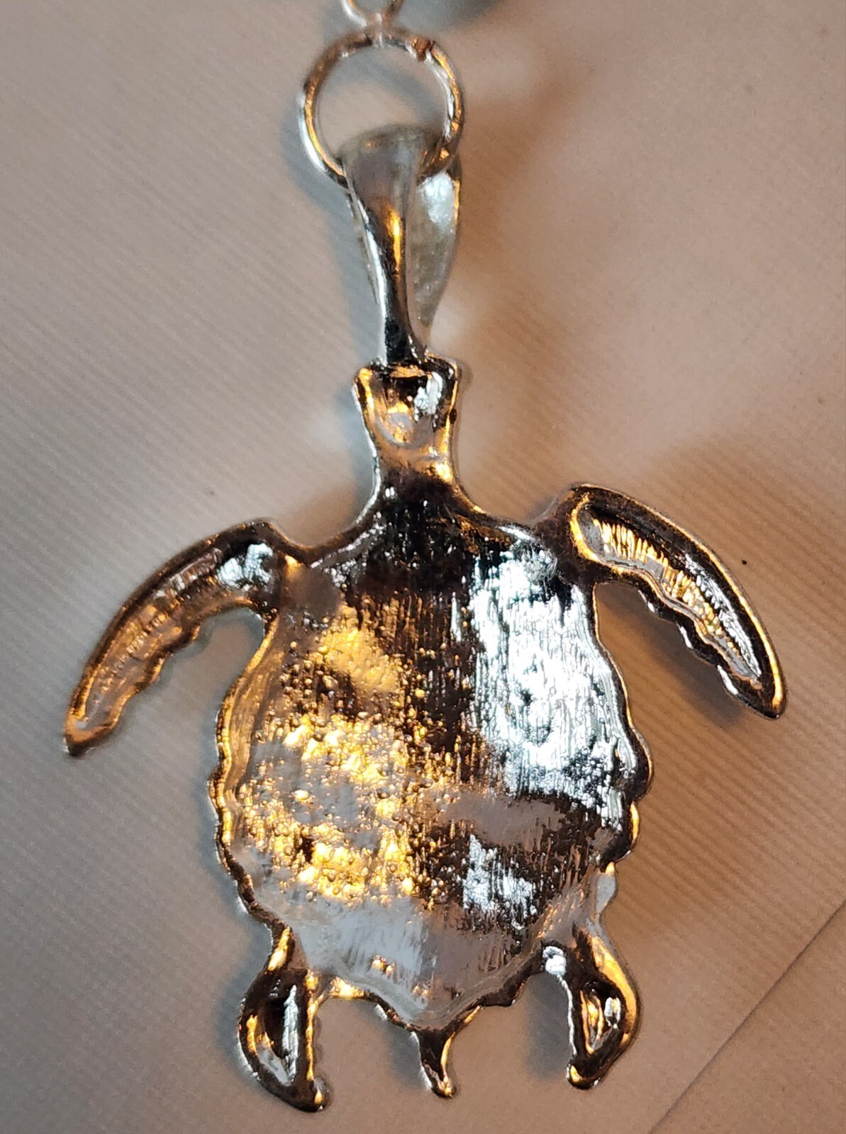 Ceramic Sea Turtle Beaded Necklace Enamel Turtle Pendant Colorful 21″