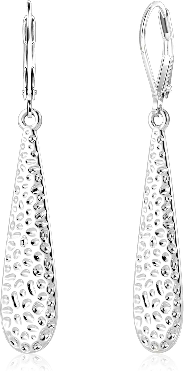 Trendy Long Teardrop Dangle Earrings for Women – Sterling Silver & Gold Plated