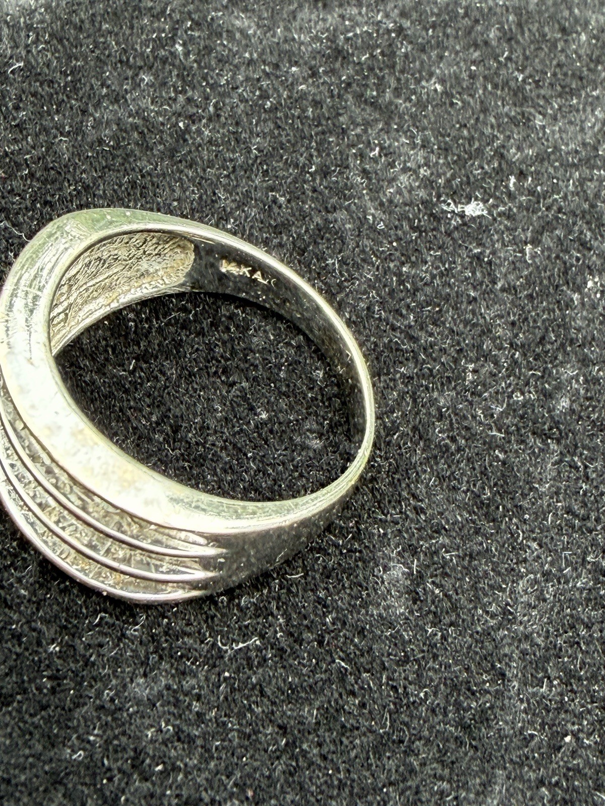 14k White Gold Band Ring w/1.00 Karat Diamond 3- Row Channels