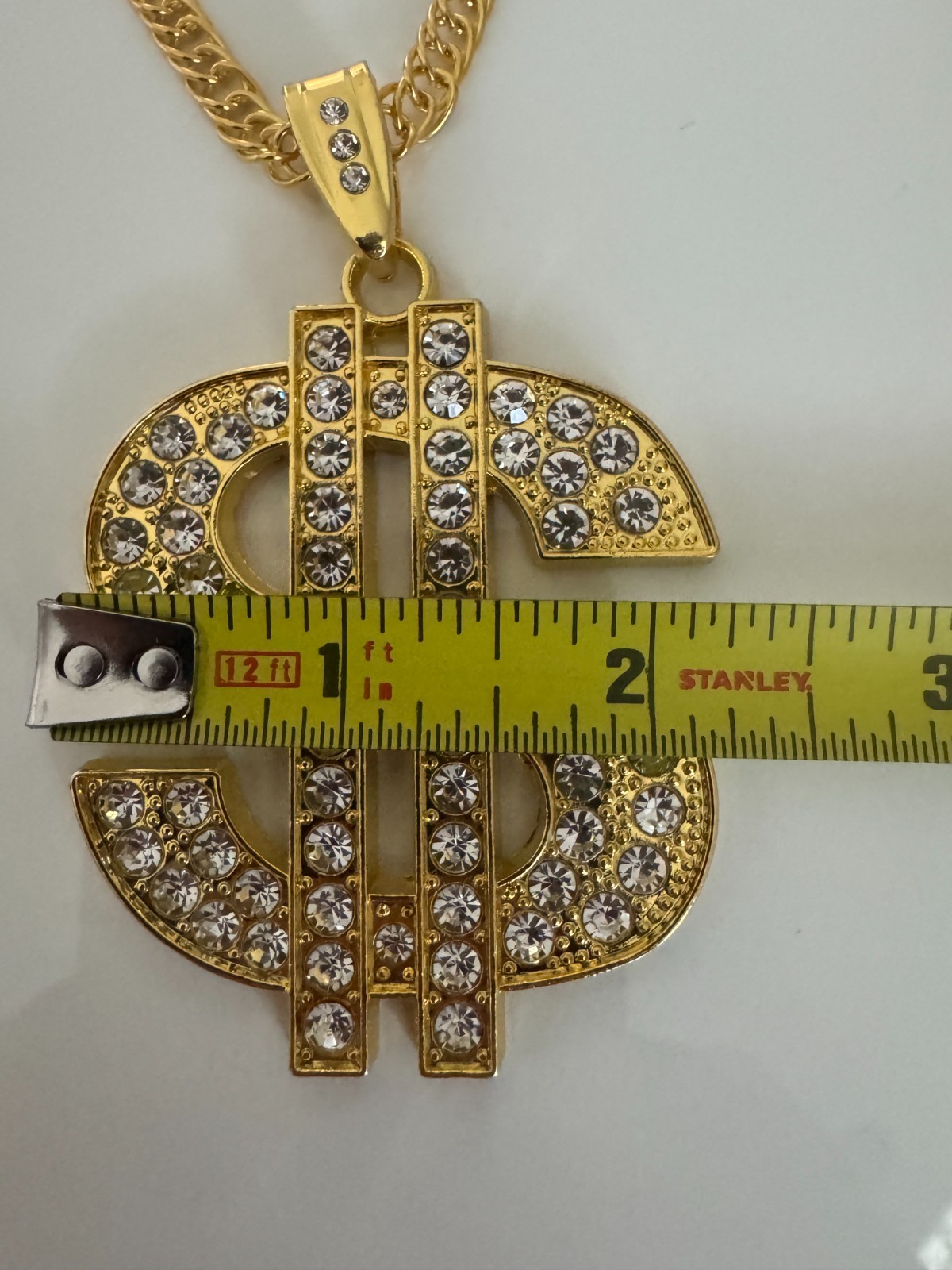 Hip Hop Colored Gold Chain Dollar Sign Pendant Necklace chain 28 inches