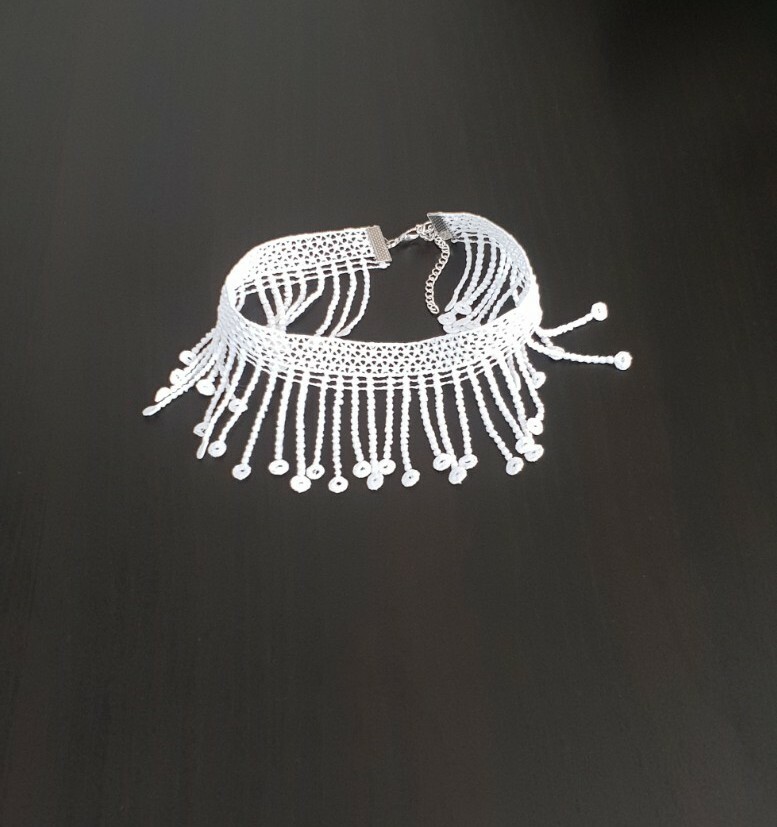 New Women Ladies Crystal Dimonte tussle white chakor Necklace Wedding Parties