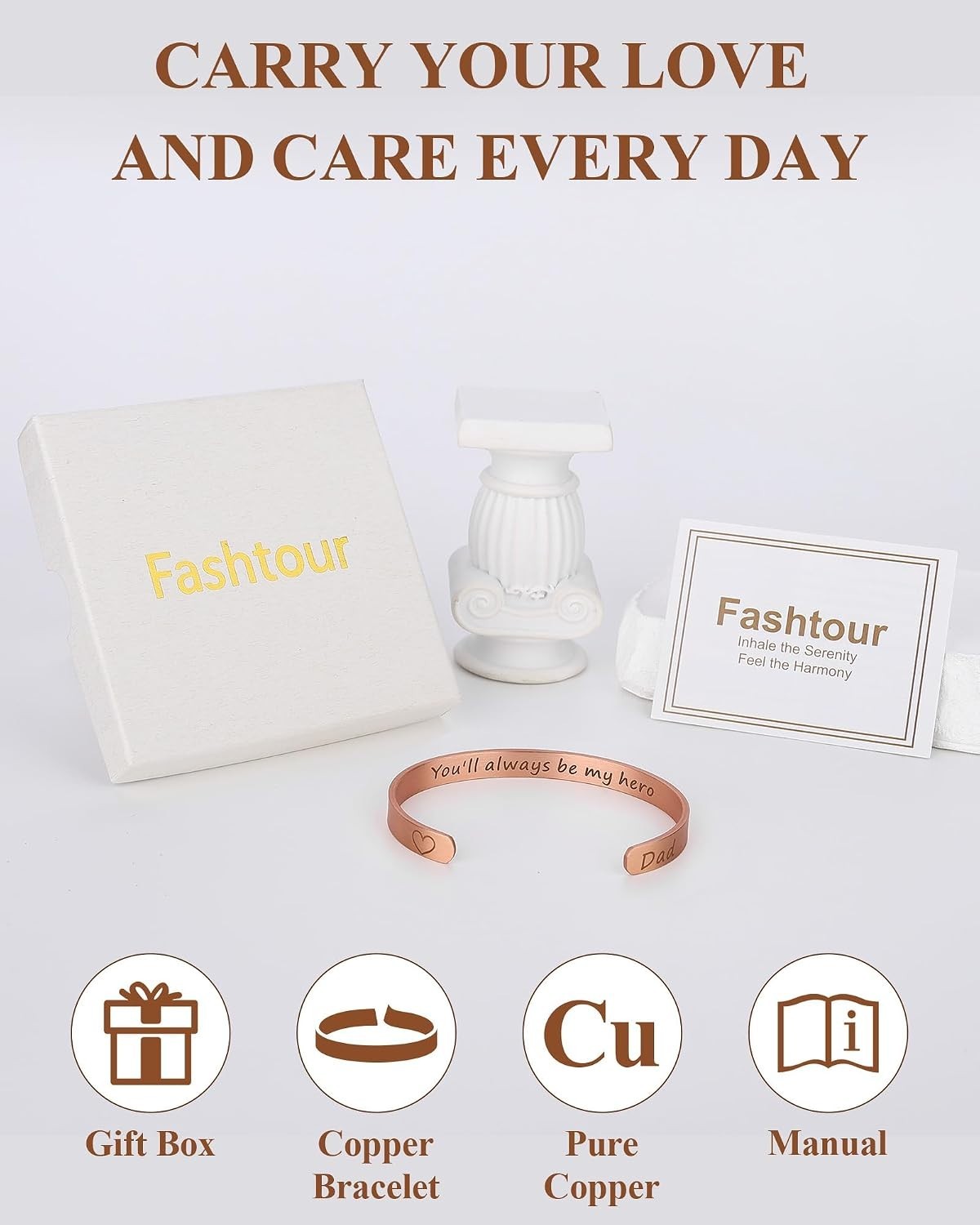 Engraved ‘Always & Forever’ Copper Cuff Bracelet – Adjustable Gift for Him/Her