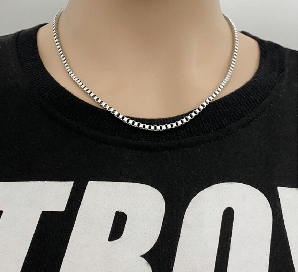 Genuine 925 Sterling Silver Tarnish-Free 16″ ~ 32INCH Italian Box Chain Necklace