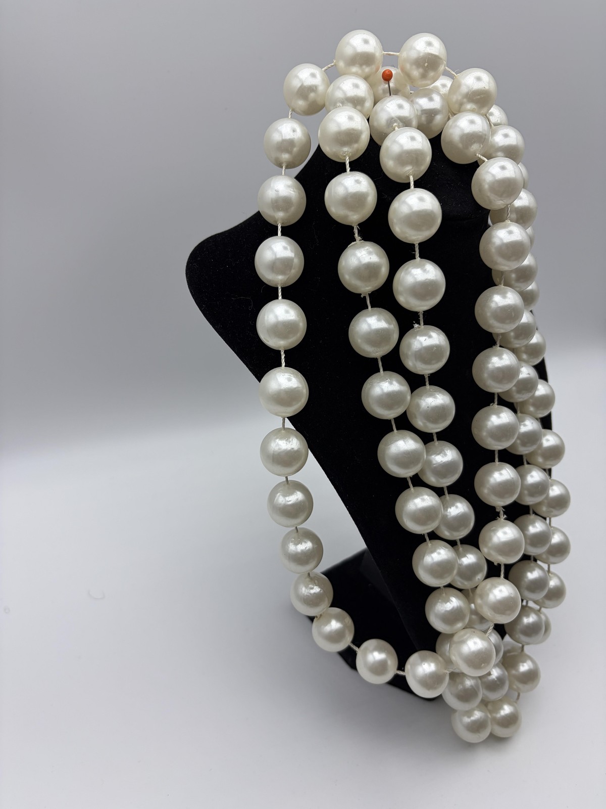 Mixit Luxe Faux Pearl Beaded Necklace Womens White Statement 18 In Long Strand