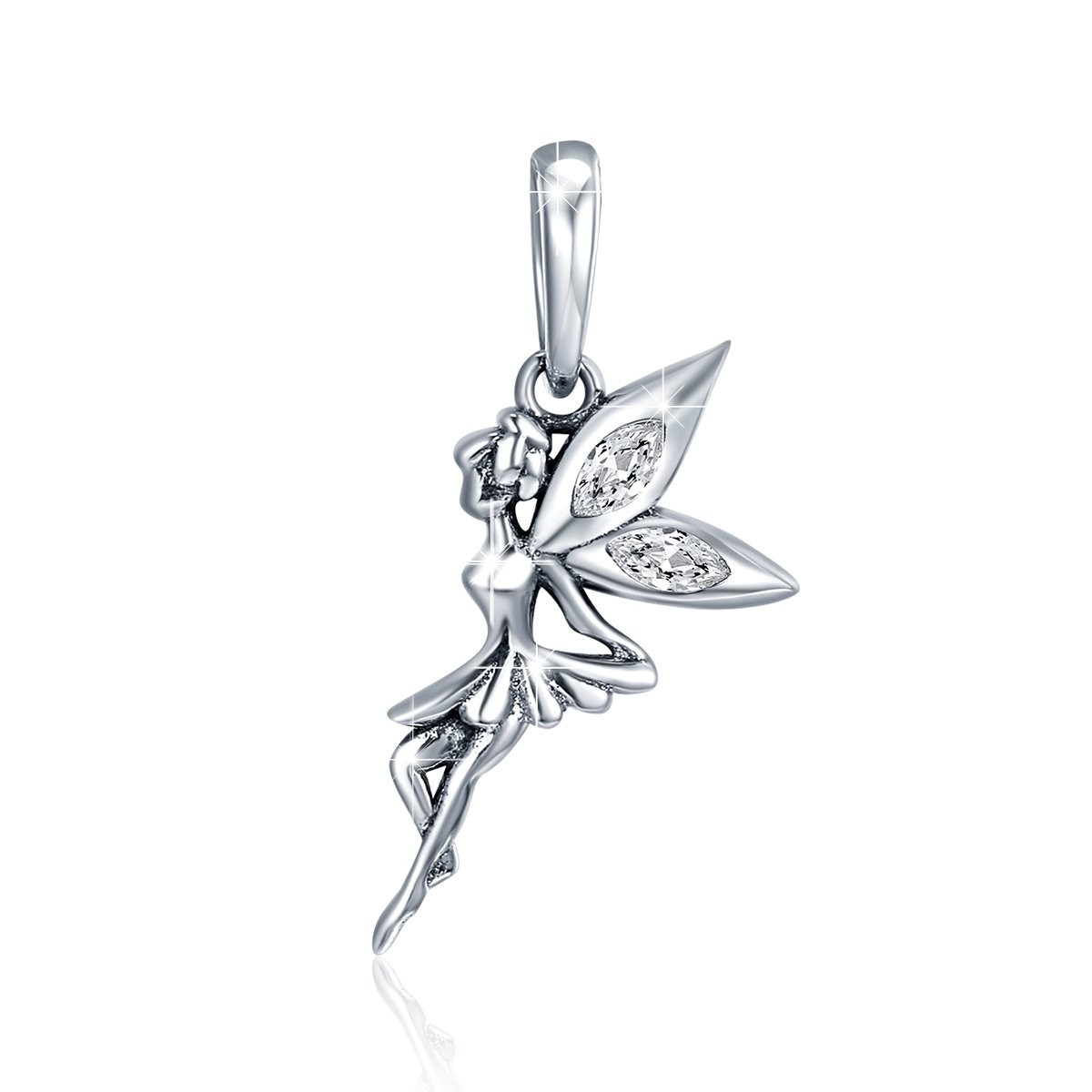 925 Sterling Silver Flower Fairy Dangle Charms for Bracelet Necklaces Flower …