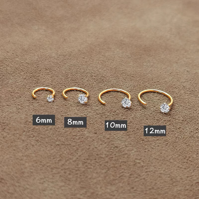 Womens 925 Sterling Silver CZ Crystal Small Hoop Earrings Trendy Stud Earrings