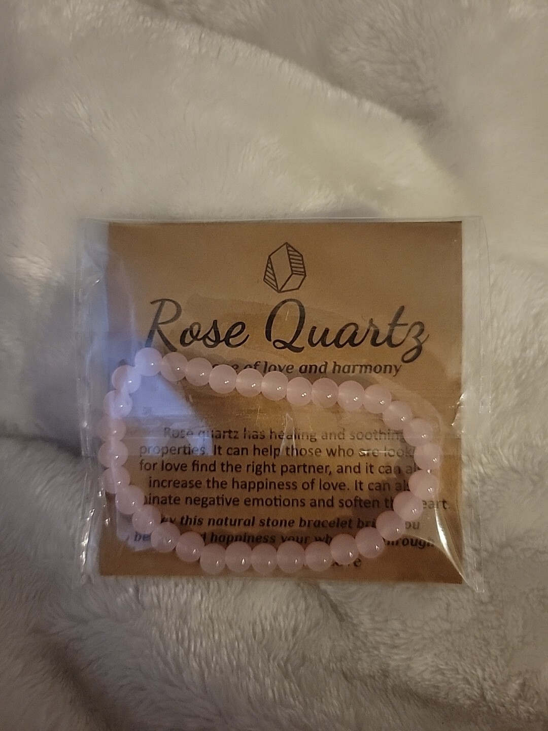 Beautiful 6mm 6.8 – 7.2 In Rose Quartz Love Natural Stretch Crystal Bracelet