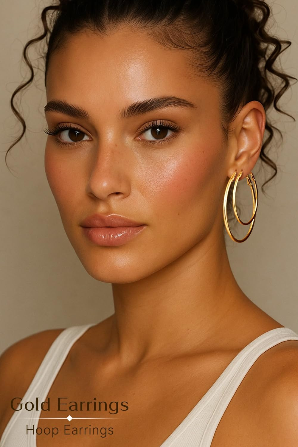 4/6 Pairs Gold Silver Hoop Earrings for Women 14K Gold Plated Hypoallergenic 2Mm
