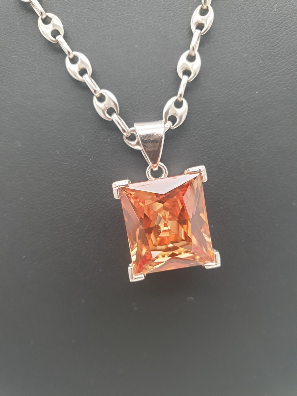 925 Silver Necklace & Pendant with Zirconia Decorations/55,0cm/22,0g