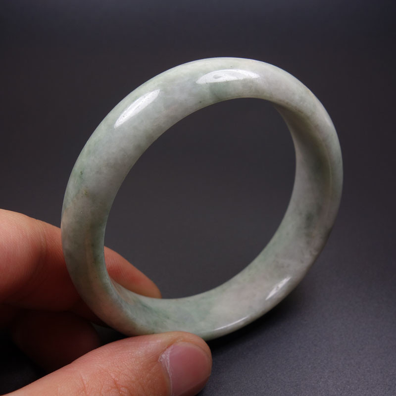 59mm Certified Grade A 100% Natural Green Jadeite Jade Bangle Bracelet Z5211