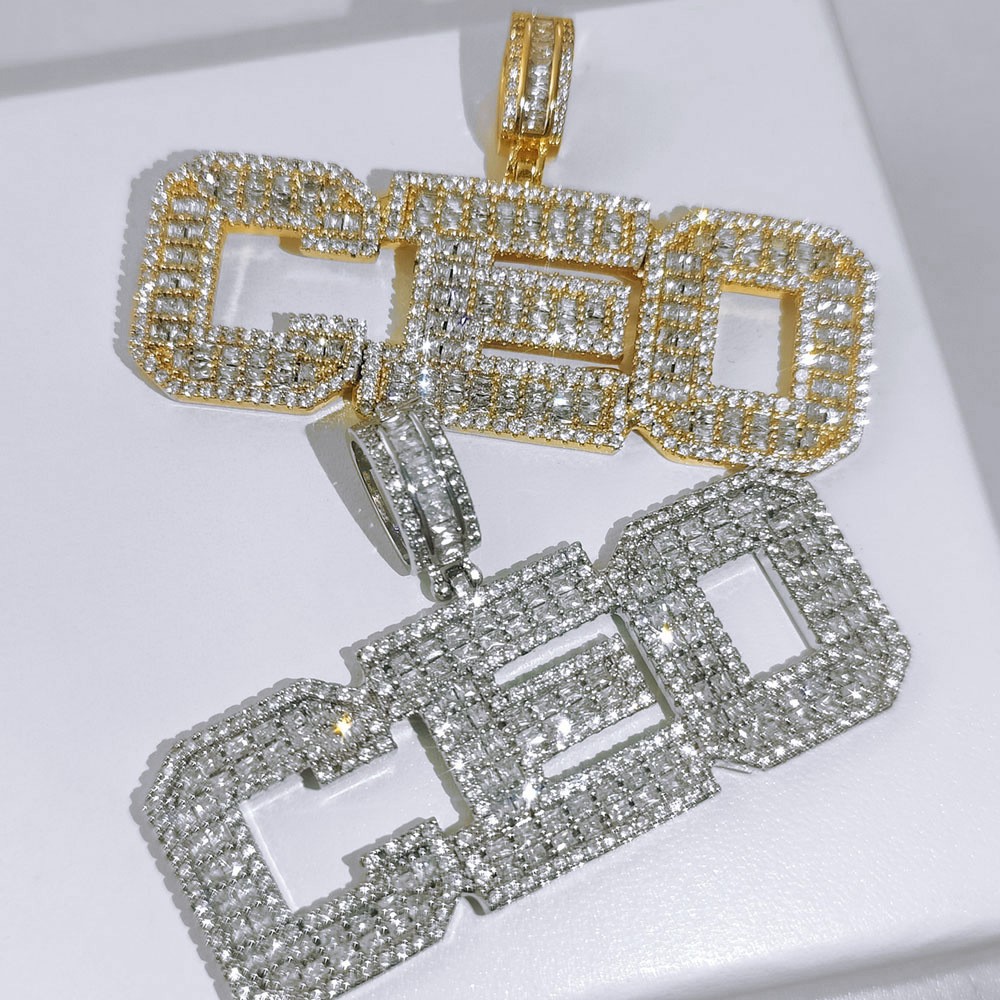 Custom A-Z Name Letters Pendant Necklace 5A Zircons 18K Gold Plated Jewelry Gift