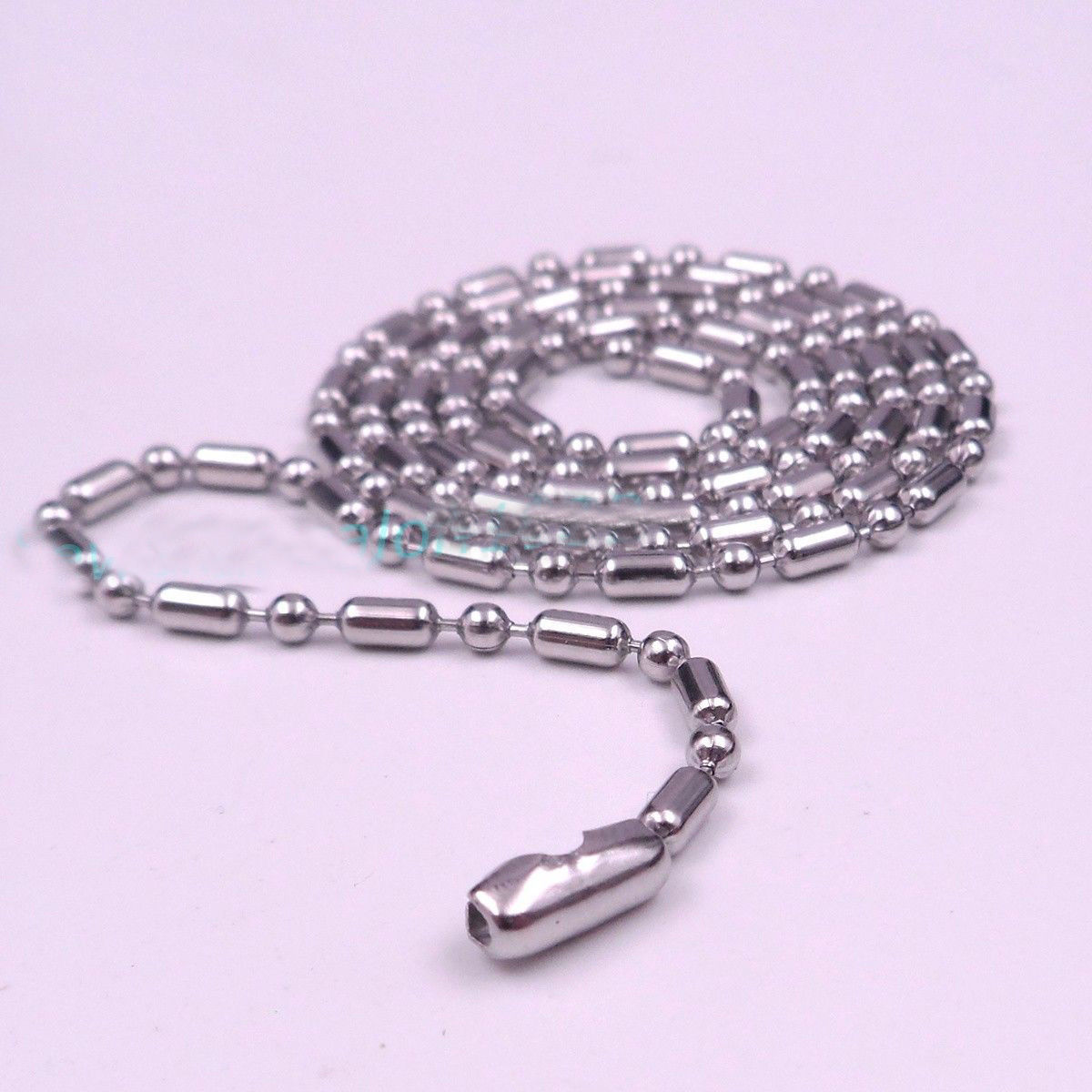 Wholesale 1.5/2/2./3.2mm Silver Stainless Steel Ball Bamboo Link Chain Necklace