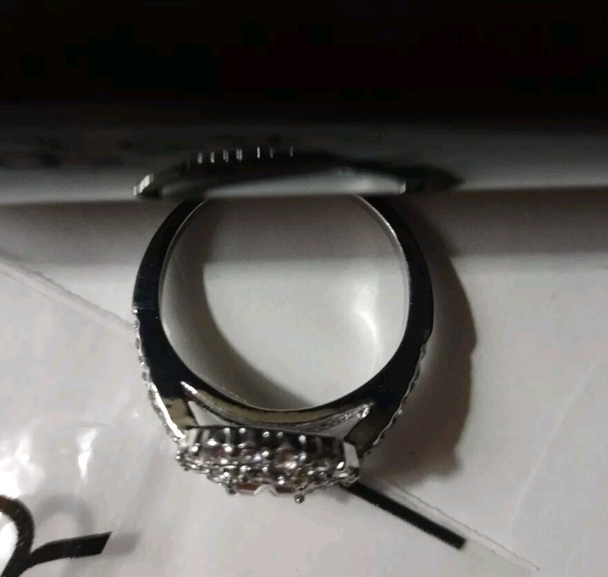 New Women’s Silver Stainless Silver Steel Cubic Zerconia Ring