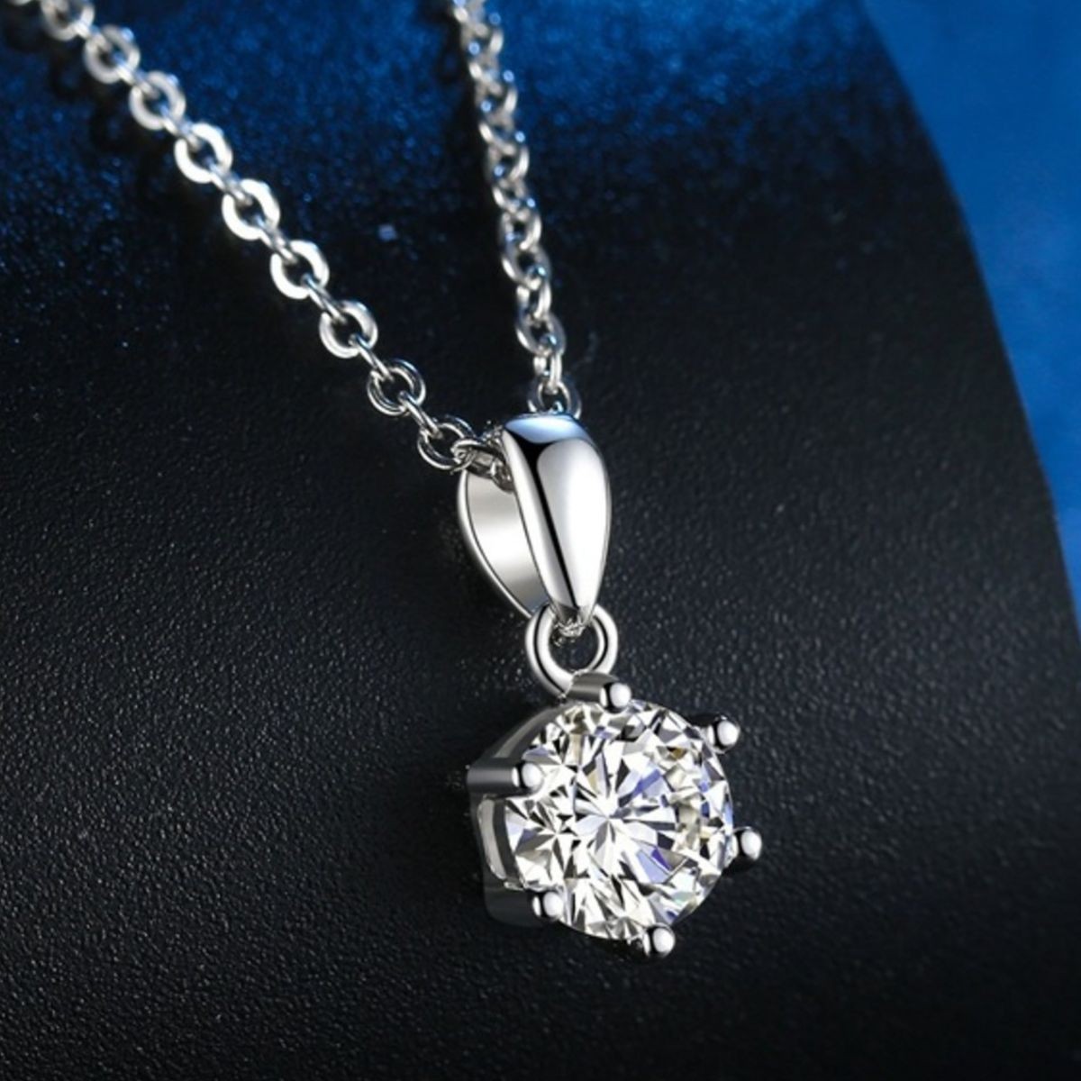 5Ct Moissanite Pendant Necklace 925 Sterling Silver Solitaire Gift for Women