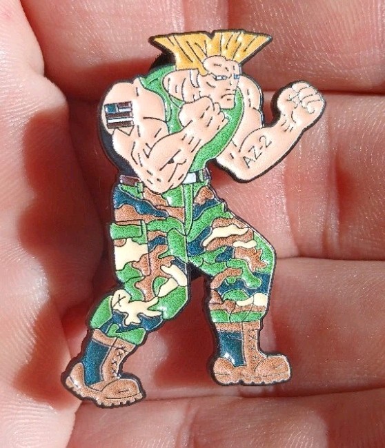 Guile Street Fighter Character Custom ENAMEL PIN Tournament Championship Hyper