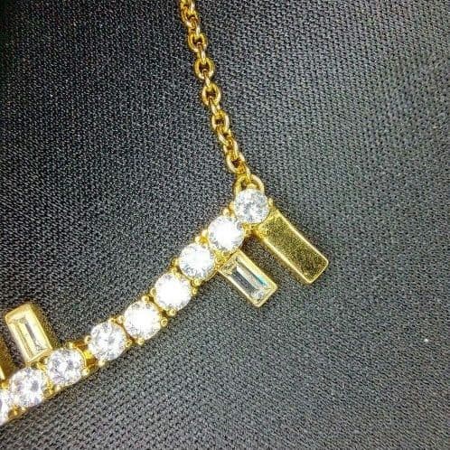 Fendi First Necklace Logo Necklace Gold Crystal Women’s Accessory