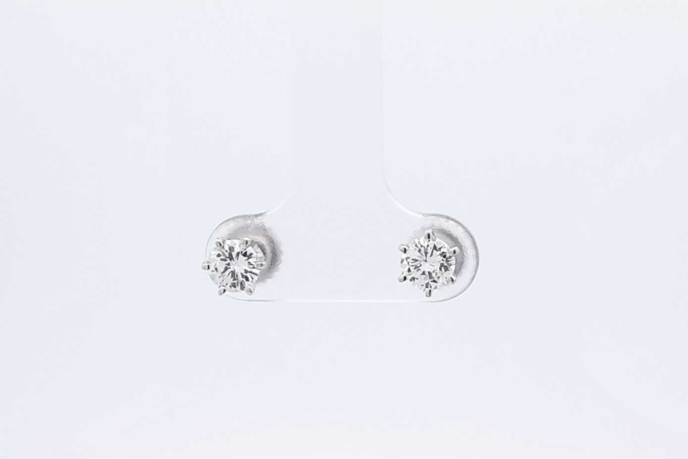 0.7cttw Diamond Stud Screwback Earrings In 14k White Gold 1.3 Grams Eb0526prxdu