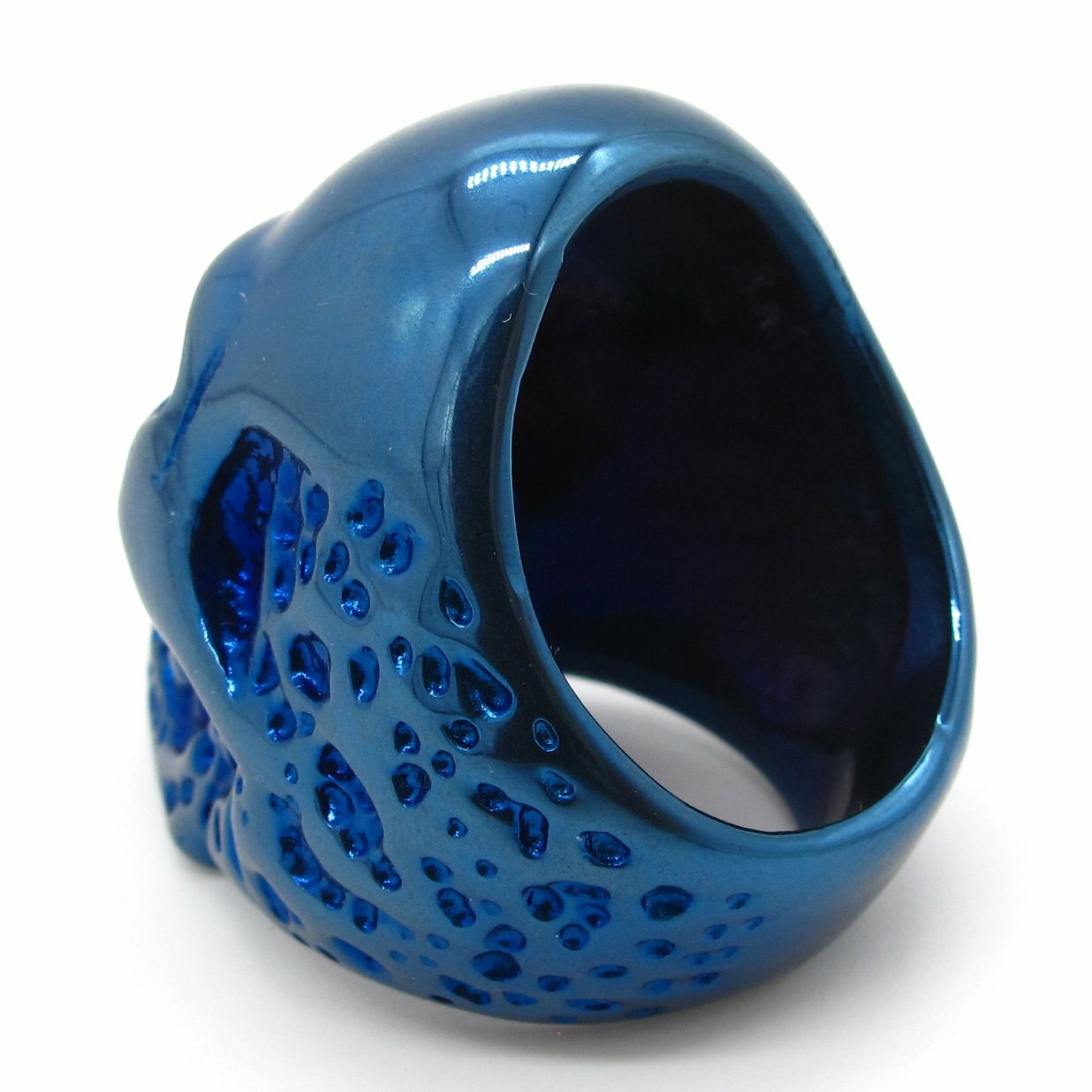 MENDEL Large Gothic Biker Mens Blue Skull Ring For Men Stainless Steel Size 7-15